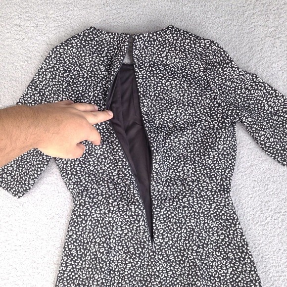 Banana Republic Dress Womens Size 0 Black Gray Keyhole Front Zip Back - Picture 10 of 16